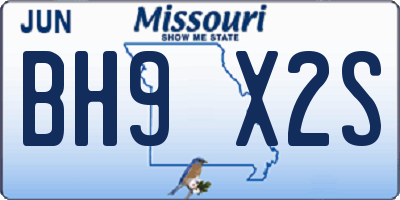 MO license plate BH9X2S