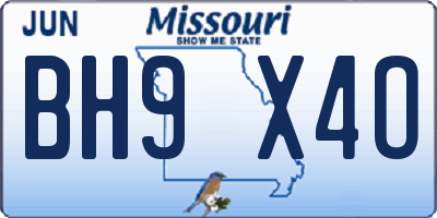 MO license plate BH9X4O