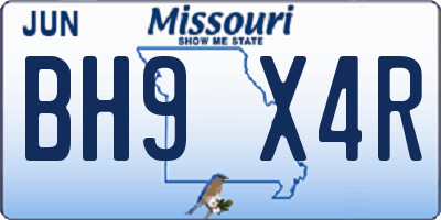 MO license plate BH9X4R