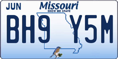 MO license plate BH9Y5M