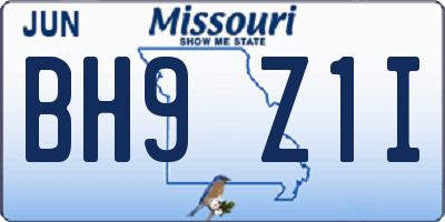 MO license plate BH9Z1I