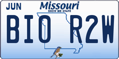 MO license plate BI0R2W