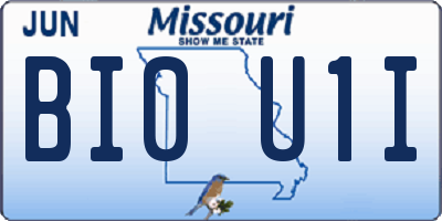 MO license plate BI0U1I