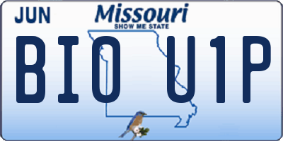 MO license plate BI0U1P