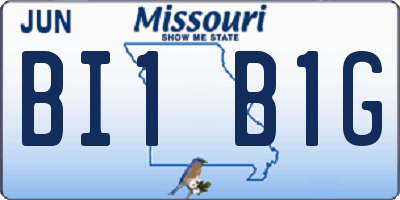 MO license plate BI1B1G