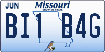 MO license plate BI1B4G