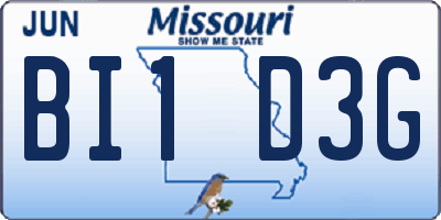 MO license plate BI1D3G