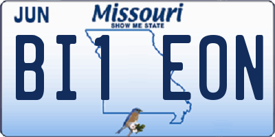 MO license plate BI1E0N