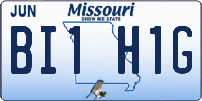 MO license plate BI1H1G