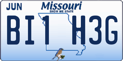 MO license plate BI1H3G