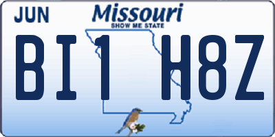 MO license plate BI1H8Z