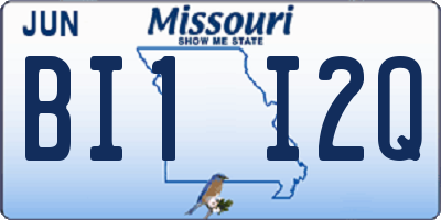 MO license plate BI1I2Q