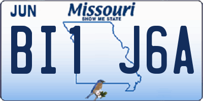 MO license plate BI1J6A