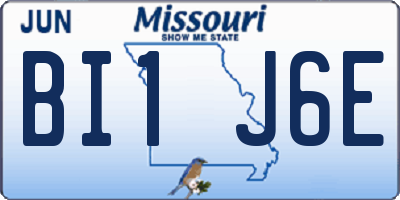 MO license plate BI1J6E