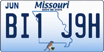 MO license plate BI1J9H