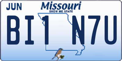 MO license plate BI1N7U