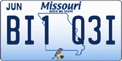 MO license plate BI1Q3I