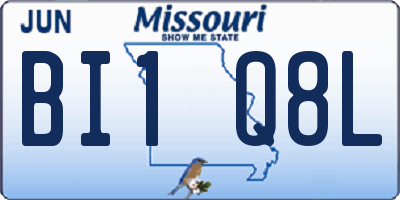 MO license plate BI1Q8L