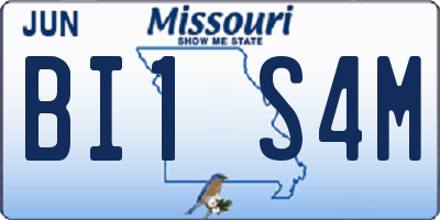 MO license plate BI1S4M