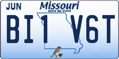 MO license plate BI1V6T