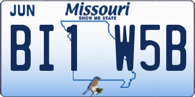 MO license plate BI1W5B