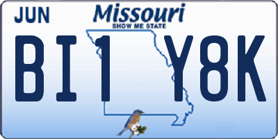 MO license plate BI1Y8K