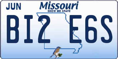 MO license plate BI2E6S
