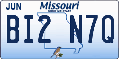 MO license plate BI2N7Q