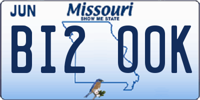 MO license plate BI2O0K