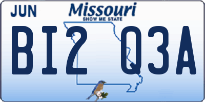 MO license plate BI2Q3A