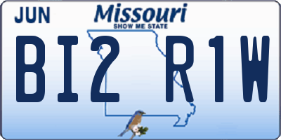 MO license plate BI2R1W