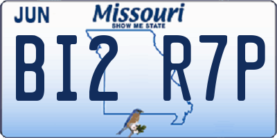 MO license plate BI2R7P