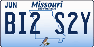 MO license plate BI2S2Y