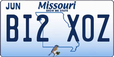 MO license plate BI2X0Z