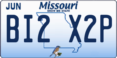 MO license plate BI2X2P