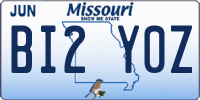 MO license plate BI2Y0Z