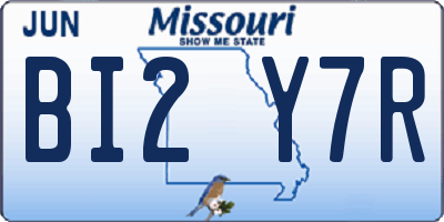MO license plate BI2Y7R
