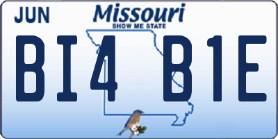 MO license plate BI4B1E