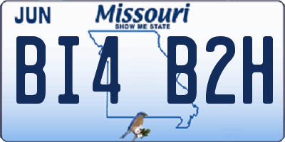 MO license plate BI4B2H