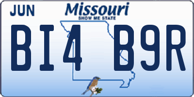 MO license plate BI4B9R