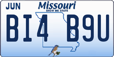 MO license plate BI4B9U