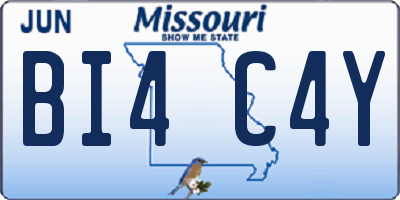 MO license plate BI4C4Y