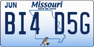 MO license plate BI4D5G