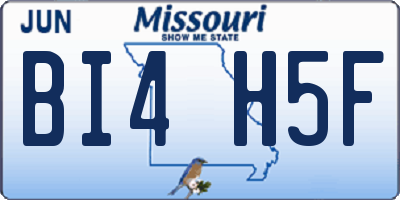 MO license plate BI4H5F