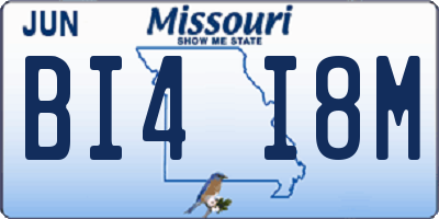 MO license plate BI4I8M