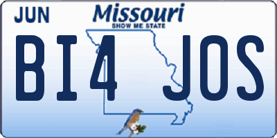 MO license plate BI4J0S