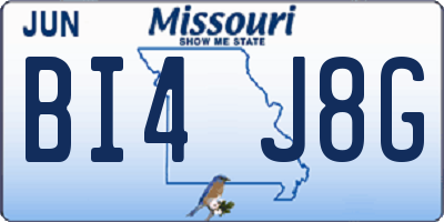MO license plate BI4J8G