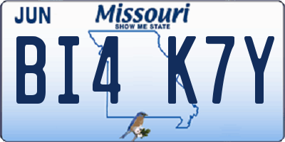 MO license plate BI4K7Y