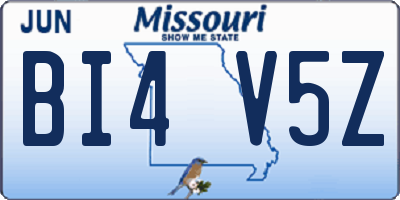MO license plate BI4V5Z