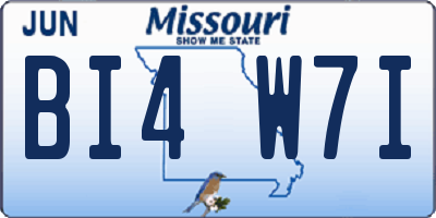 MO license plate BI4W7I